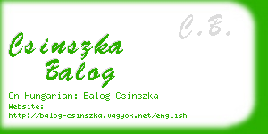 csinszka balog business card